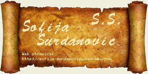 Sofija Surdanović vizit kartica